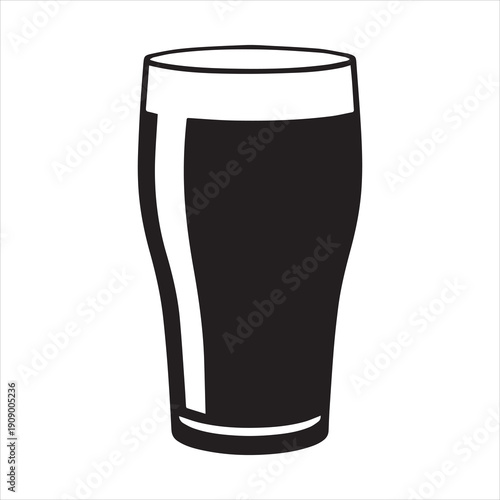 Pint glass of IPA Vector, Silhouette, Illustration