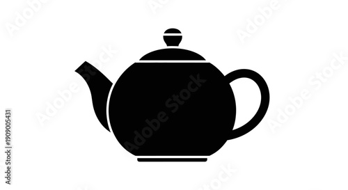 Bild auf Leinwand Black teapot kitchen utensil silhouette icon.