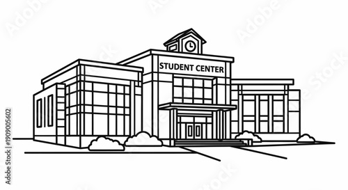 Student Center Building Architecture Design.