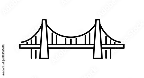 Tableau sur toile Suspension bridge structural engineering design.