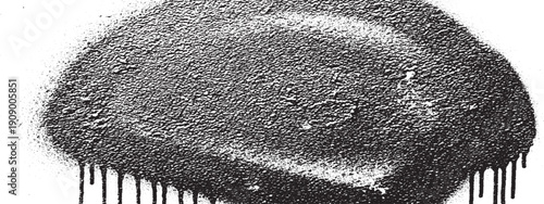 Abstract graffiti spray paint dripping black and white art.