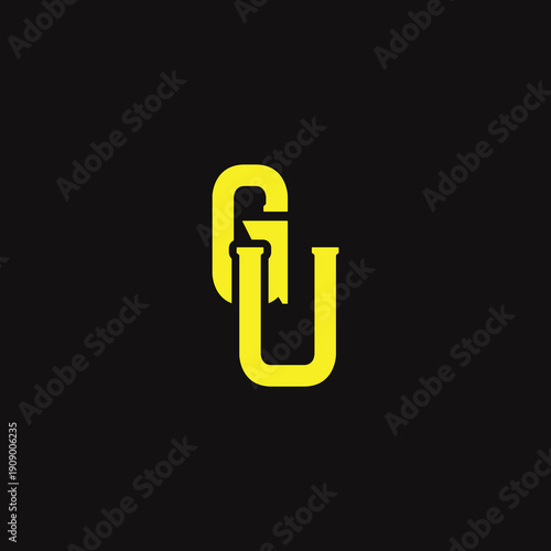 GU Abstract Initial Logo. Clean, high-contrast typography suitable for branding, identity, and corporate design. Ideal for logos, signage, and minimalist graphic projects.
