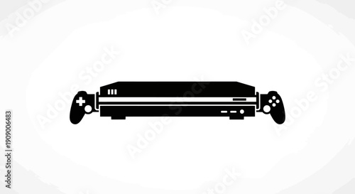 Black PlayStation console with controllers.