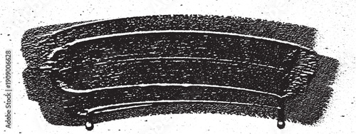 Curved Black Brush with Metal Wires on White Background.