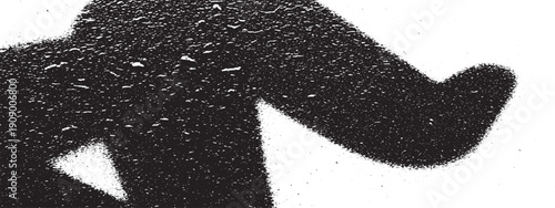 Silhouette of a Bigfoot creature in motion against a white background.