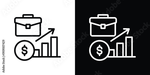 Business Income Icon Sheet Black And White