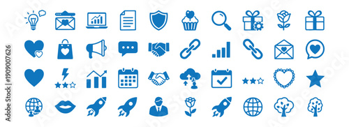 Digital Marketing Business Strategy Icon Set, Content Social Media Hand Drawn Vector Clipart, SEO Analytics Data Illustration Collection, Email Campaign Sketch Design Pack, Brand Growth Line Art Eleme