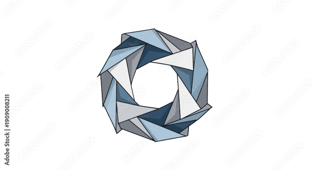 custom made wallpaper toronto digitalGeometric Abstract Shapes - Cool Blue and Gray Polygonal Design