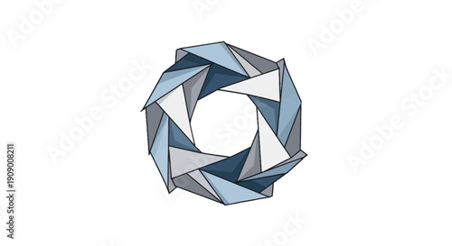 Wallpaper Mural Geometric Abstract Shapes - Cool Blue and Gray Polygonal Design Torontodigital.ca