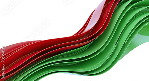 Abstract Red and Green Waves