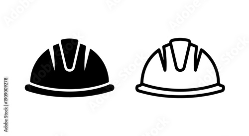 Industrial Safety Hard Hat Helmet Icon for Construction Workers and Site Security
