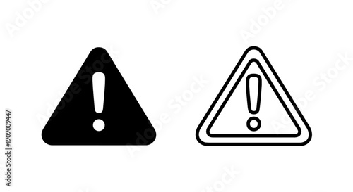 Caution Exclamation Mark Warning Sign Icon Set for Alert Messages