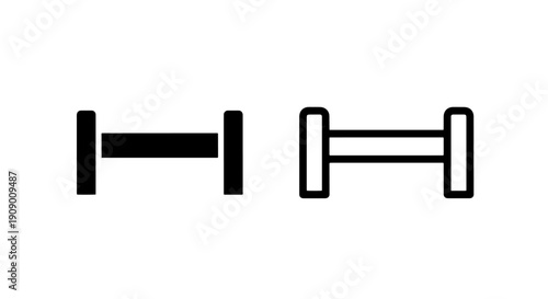 Simple Horizontal Bar Barrier Icon for Blocking Access and Roads