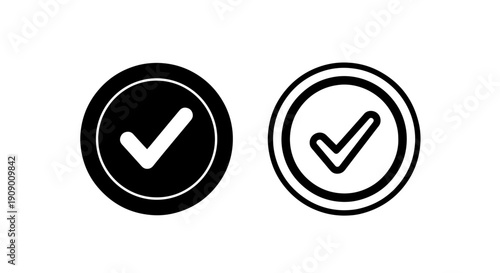 Verified Checkmark Icon in Circle for Success Confirmation and Approval Status