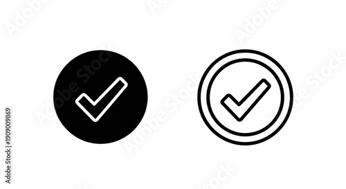 Confirmed Checkmark Icon in Circle for Verification and Positive Status Indicator
