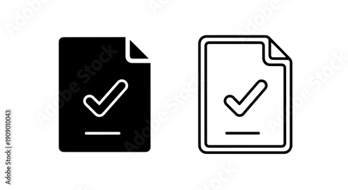 Approved Document Icon with Checkmark for Successful Completion and Verification