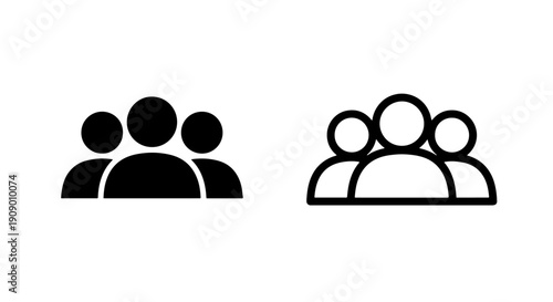 Collaborative Team Icon with Three People for Community and User Representation