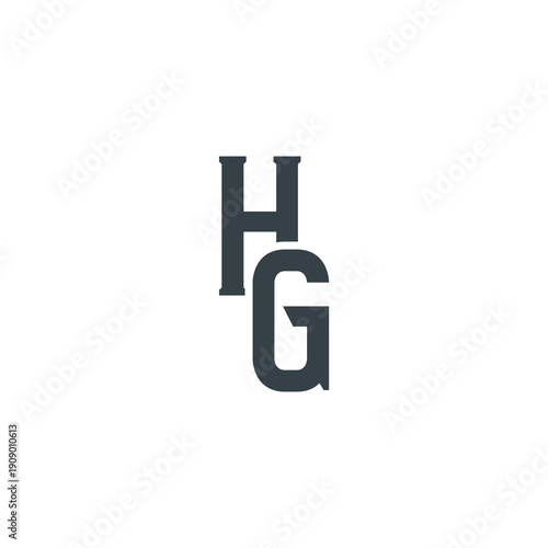 HG Abstract Initial Logo. Clean, high-contrast typography suitable for branding, identity, and corporate design. Ideal for logos, signage, and minimalist graphic projects.
