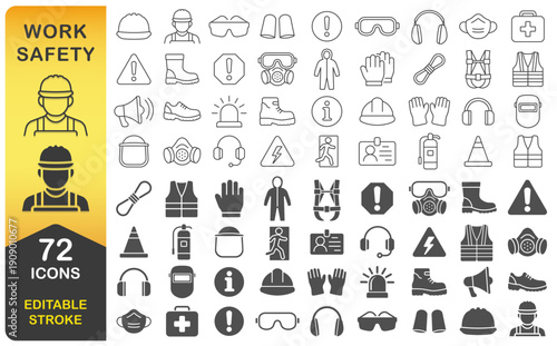 Comprehensive Work Safety Icon Set