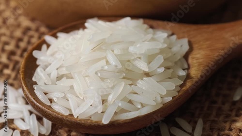 Wallpaper Mural close-up of rice grains in a wooden spoon. Torontodigital.ca