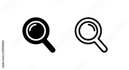 Search and Discovery Magnifying Glass Icons in Solid and Outline Style
