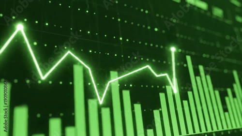 Wallpaper Mural Abstract stock market data chart analysis with line and bars Torontodigital.ca