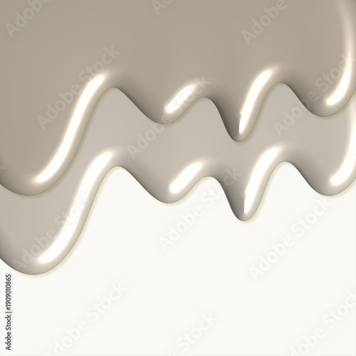Abstract pearlescent liquid waves with melting icing texture