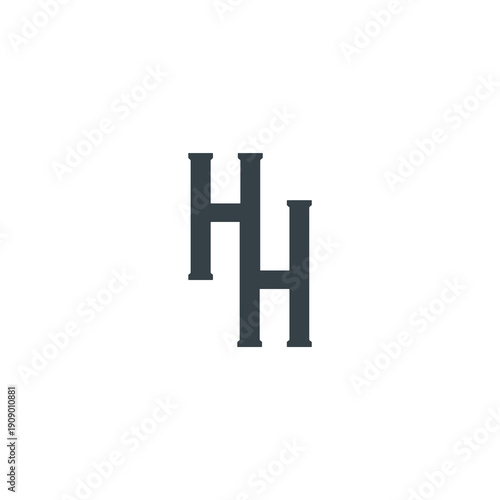 HH Abstract Initial Logo. Clean, high-contrast typography suitable for branding, identity, and corporate design. Ideal for logos, signage, and minimalist graphic projects.
