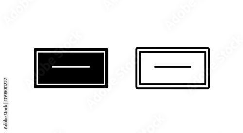 Blank Rectangular Signage or Frame Icon for Labeling and Display Design