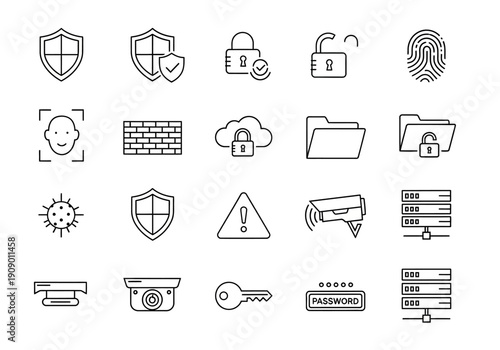 Security icons for protecting data and privacy online
