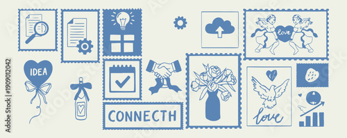 Blue UI Icons Checklist Weather Set, Window Cloud Checkbox Clipart Design, Flat Interface Element Illustration Bundle, Modern App Icon Graphic Collection, Digital Planner Sticker Icon Pack, Task Manag