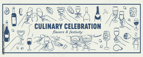 Culinary Kitchen Wine Food Doodle Set, Cooking Utensil Recipe Illustration Bundle, Restaurant Menu Element Clipart Design, Chef Food Drink Graphic Collection, Vintage Kitchen Tool Sketch Art Pack, Gas