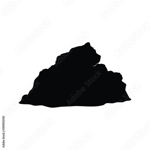 rocky outcrop silhouette vector illustration, Silhouette of cloud with dark and stormy appearance vector illustration