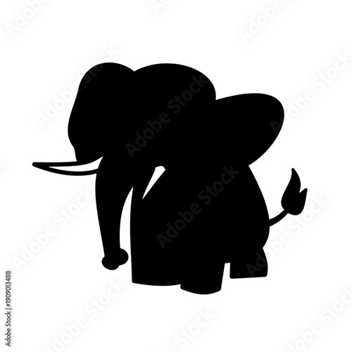 elephant with trink black silhouette attractive elephant logo design.eps
