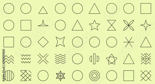 Geometric Shapes Pattern: Simple Line Art Background