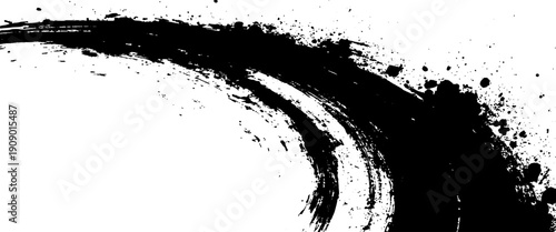 Vector black tire tracks grunge texture on white background