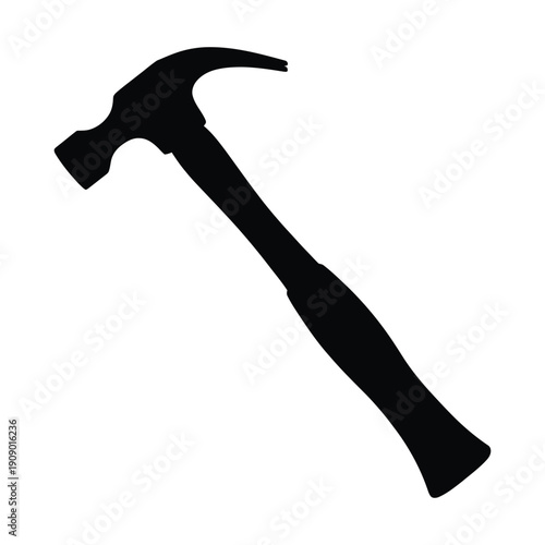 A shadowed claw hammer showcases its unique shape with a transparent background