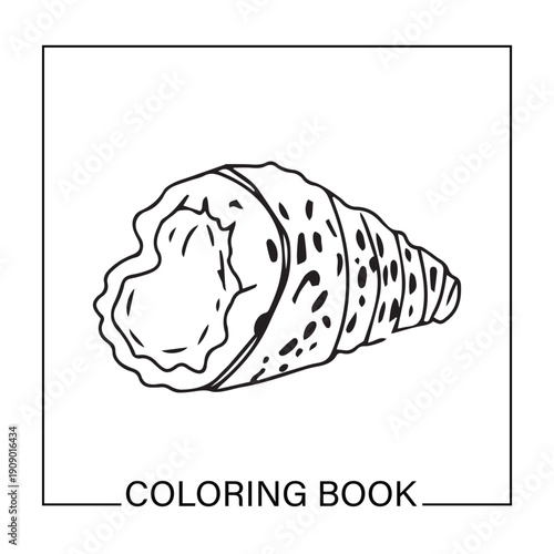 A simple hand drawn vector illustration shell underwater