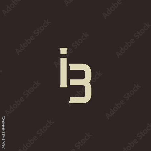 IB Abstract Initial Logo. Clean, high-contrast typography suitable for branding, identity, and corporate design. Ideal for logos, signage, and minimalist graphic projects.