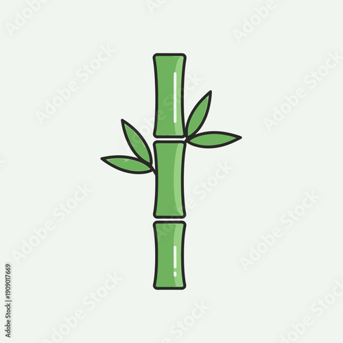 Vibrant green bamboo stalk with leaves for eco friendly designs