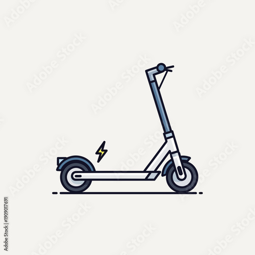 Modern electric scooter with lightning bolt symbol