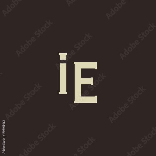 IE Abstract Initial Logo. Clean, high-contrast typography suitable for branding, identity, and corporate design. Ideal for logos, signage, and minimalist graphic projects.