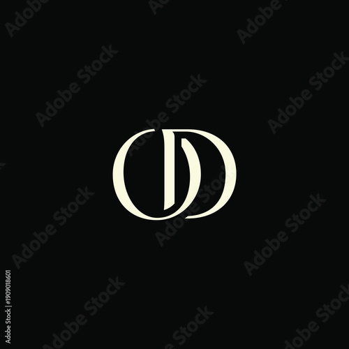 Elegant Intertwined O and D logo design. OD monogram. Modern, sophisticated branding symbol suitable for luxury fashion, design studios, and editorial logos.