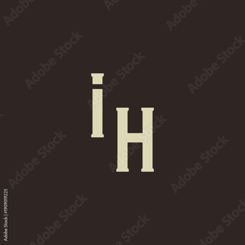 IH Abstract Initial Logo. Clean, high-contrast typography suitable for branding, identity, and corporate design. Ideal for logos, signage, and minimalist graphic projects.