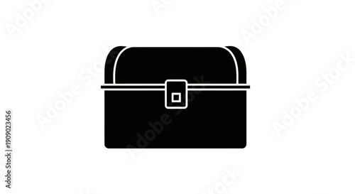 Simple black briefcase with buckle.