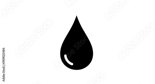 Single black water droplet symbol.