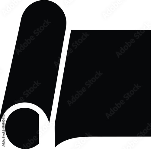 yoga mat silhouette vector illustration on transparent background