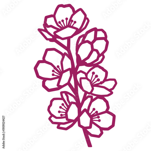 Elegant floral design featuring blossoming flowers in vibrant purple hues perfect for decorative purposes