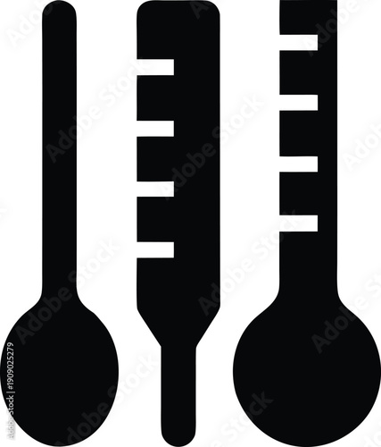 thermometer silhouette vector illustration on transparent background