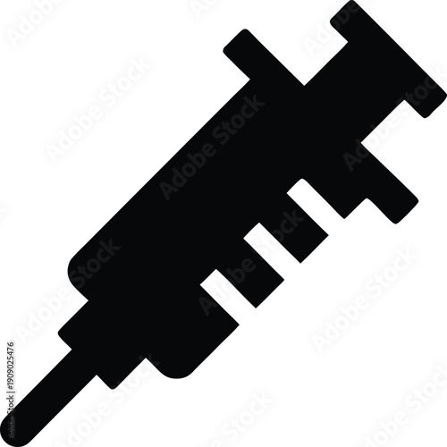 syringe silhouette vector illustration on transparent background